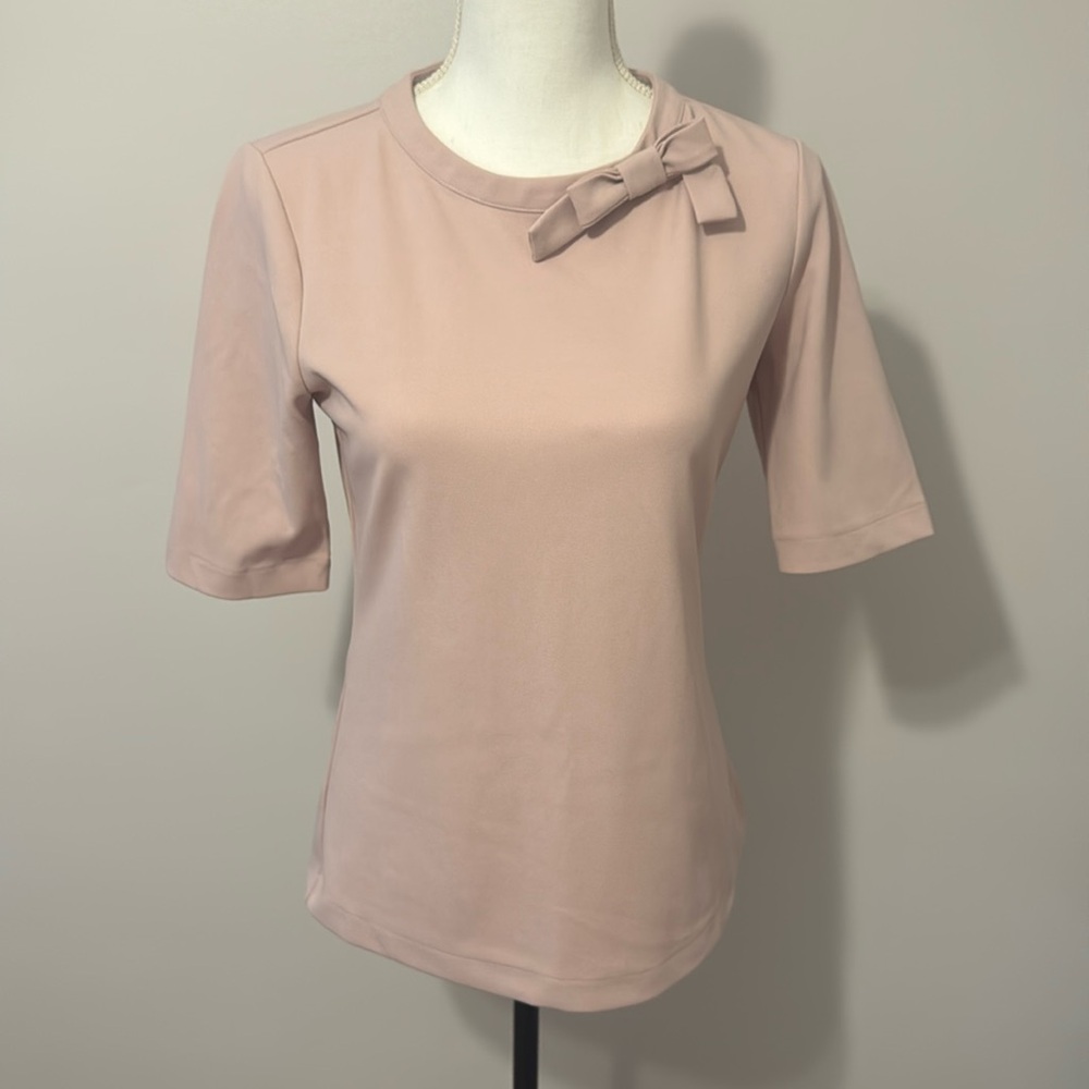 Ann Taylor, short sleeves, zip back top, Dusty pink, Small